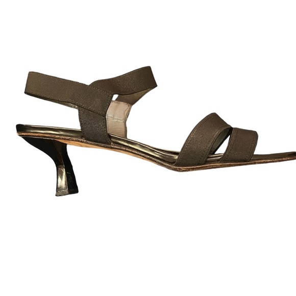 Stuart Weitzman Transition Black Elastic Kitten Heel Sandal 8M - Picture 10 of 10